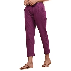 Womens Cotton Ankle Fit Trouser Pants for