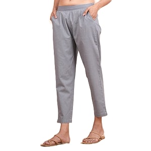 Womens Cotton Ankle Fit Trouser Pants for