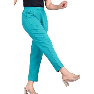 Womens Cotton Ankle Fit Trouser Pants for