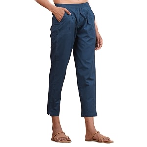 Womens Cotton Ankle Fit Trouser Pants for