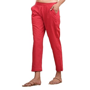 Womens Cotton Ankle Fit Trouser Pants for