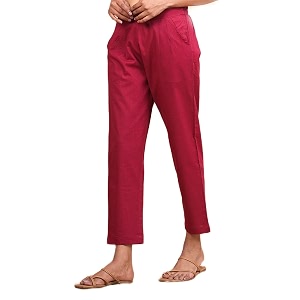 Womens Cotton Ankle Fit Trouser Pants for