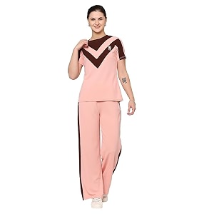 women39s cotton blend athletic tracksuit  round neck pullover top amp bottom set for women and girls  sportswear amp loungewear co-ord set