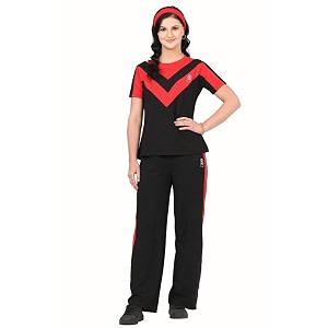 women39s cotton blend athletic tracksuit  round neck pullover top amp bottom set for women and girls  sportswear amp loungewear co-ord set