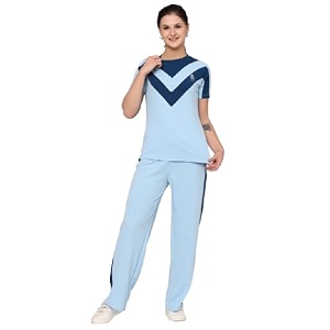 women39s cotton blend athletic tracksuit  round neck pullover top amp bottom set for women and girls  sportswear amp loungewear co-ord set