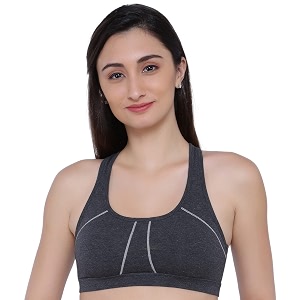 Womens Cotton Blend Non-Wired Sports Bra