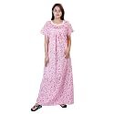 Women39s Cotton Block Print Knee Length Nighty