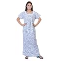 Women39s Cotton Block Print Knee Length Nighty