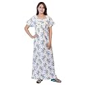 Women39s Cotton Block Print Knee Length Nighty