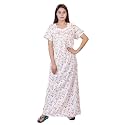 Women39s Cotton Block Print Knee Length Nighty