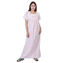Women39s Cotton Block Print Knee Length Nighty