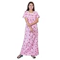 Women39s Cotton Block Print Knee Length Nighty