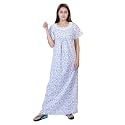 Women39s Cotton Block Print Knee Length Nighty