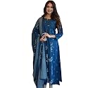 Women39s Cotton Embroidered Anarkali Kurti with Pant
