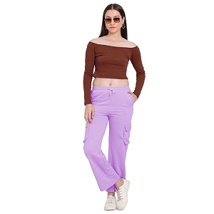 Womens Cotton Fabric Stylish Cargo Pocket Lower
