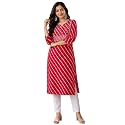 Women39s Cotton Floral Printed V-Neck A-Line KurtaRegular