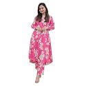 Women39s Cotton Kurta with Trousers Set Floral