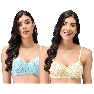 Womens Cotton Lightly Padded Non-Wired T-Shirt Bra