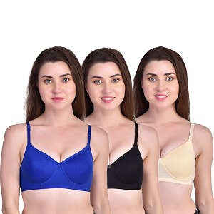 Womens Cotton Lightly Padded Non-Wired Regular Bra