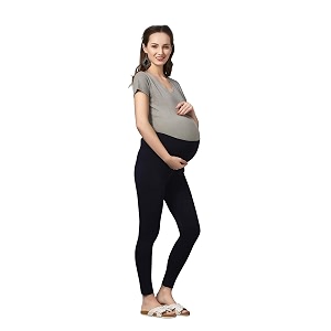 Womens Cotton Lycra Over The Belly Maternity
