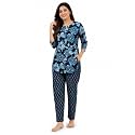 Women39s Cotton Night Suit Set Printed Top