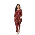 Women39s Cotton Night Suit Set Printed Top
