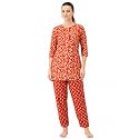 Women39s Cotton Night Suit Set Printed Top