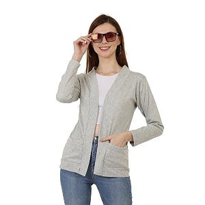 Womens Cotton Pocket Shrug