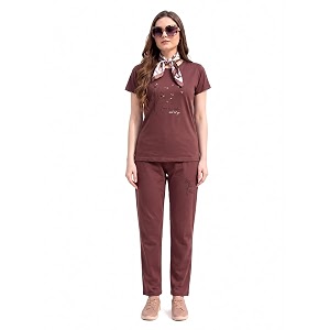 women39s cotton printed co-ord set round neck half sleeve t-shirt with matching pants comfortable casual lounge wear outfit
