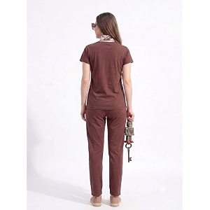 women39s cotton printed co-ord set round neck half sleeve t-shirt with matching pants comfortable casual lounge wear outfit