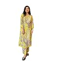 Women39s Cotton Printed Straight Kurti with Pant