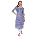 Women39s Cotton Printed Straight Kurti