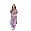 Women39s Cotton Printed Straight Kurti with Pant