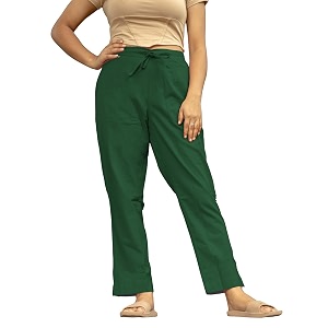 Womens Cotton Regular Fit Trousers - Comfortable