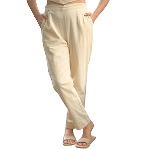 Womens Cotton Regular Fit Trousers - Comfortable