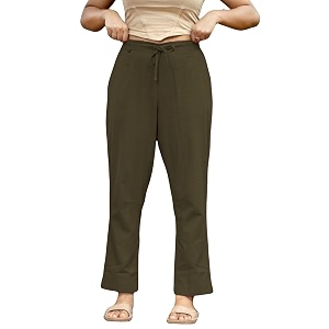 Womens Cotton Regular Fit Trousers - Comfortable