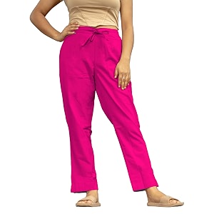 Womens Cotton Regular Fit Trousers - Comfortable