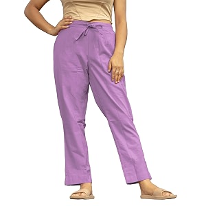 Womens Cotton Regular Fit Trousers - Comfortable