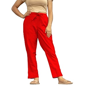 Womens Cotton Regular Fit Trousers - Comfortable