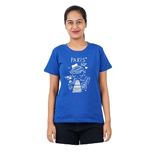 Womens Cotton Regular Fit Half Sleeve Paris