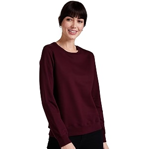 Womens Cotton Round Neck Pullover Sweater