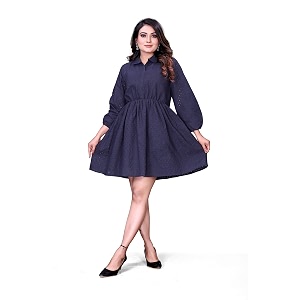 Womens Cotton Self Design Chicken Work Midi