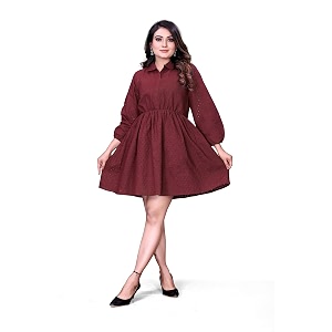 Womens Cotton Self Design Chicken Work Midi