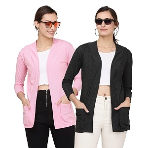 Womens Cotton Shrugs with Pockets Summer Shrugs
