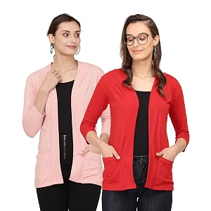 Womens Cotton Shrugs with Pockets Summer Shrugs