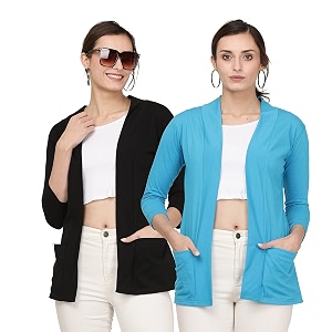 Womens Cotton Shrugs with Pockets Summer Shrugs