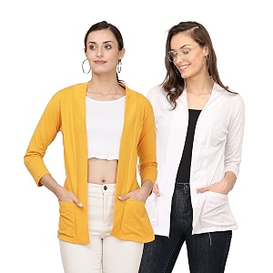 Womens Cotton Shrugs with Pockets Summer Shrugs
