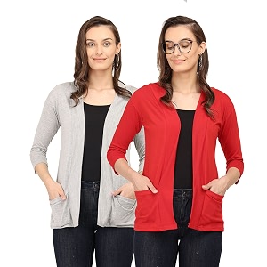 Womens Cotton Shrugs with Pockets Summer Shrugs