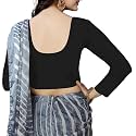 Women's Cotton Stretchable Scoop Neck 3/4 Sleeve with Back Scoop Regular Fit Readymade Saree Blouses for Womens L674