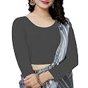 Women's Cotton Stretchable Scoop Neck 3/4 Sleeve with Back Scoop Regular Fit Readymade Saree Blouses for Womens L674